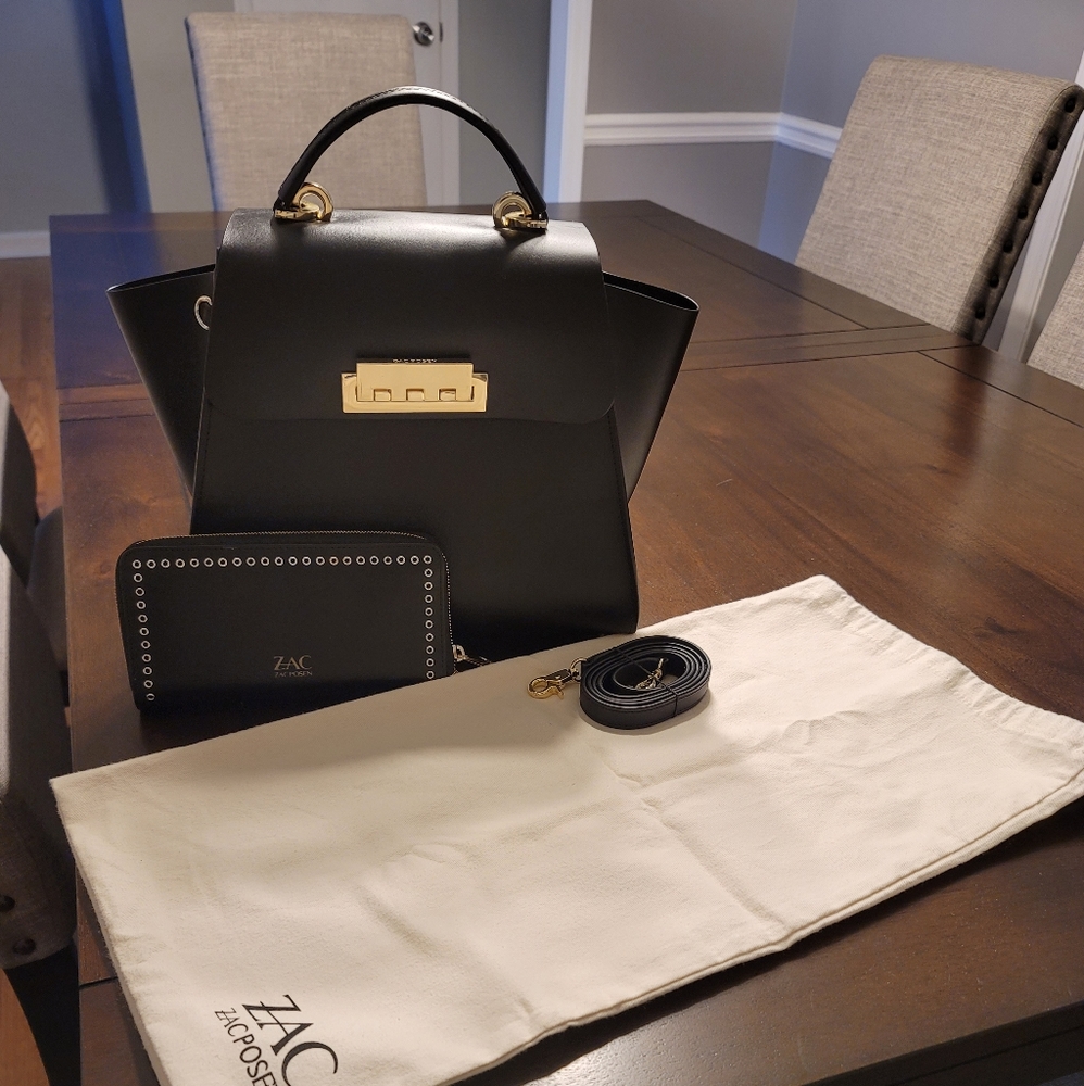 Zac Posen Black Eartha Iconic Top Handle + Wallet
